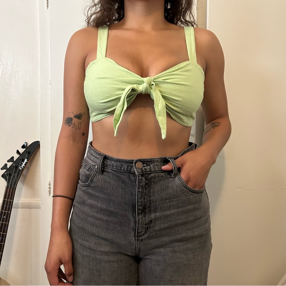 Green crop top